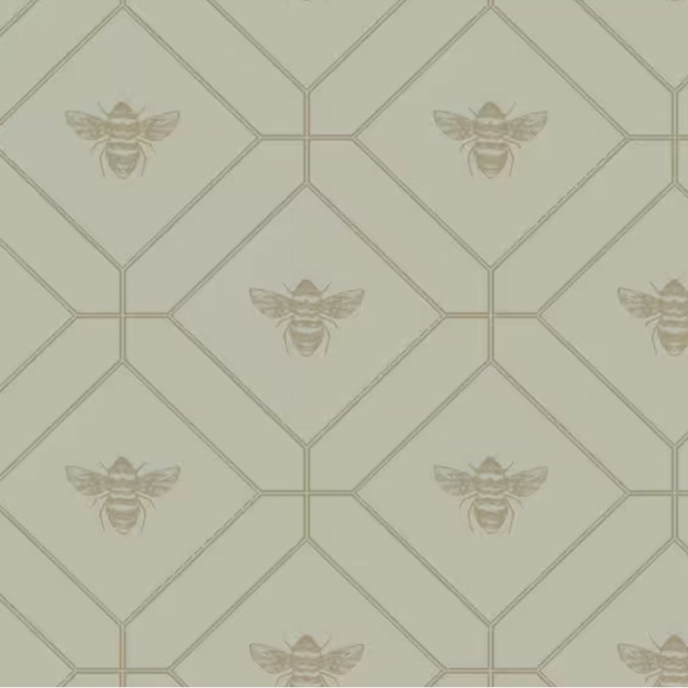 Holden Honeycomb Bee Green Metallic Wallpaper, 3 rolls, each Roll- 56 sq ft, New